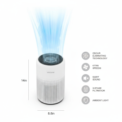 Vissani Air Purifier with Ambient Light and Programmable Timer